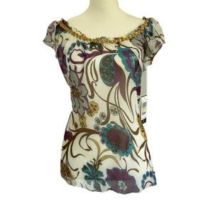 Rampage Floral Top w/ Sequins - NWT